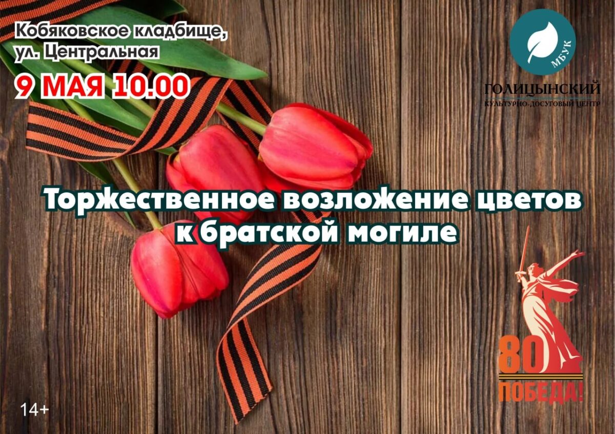 Торжественное возложение цветов к братской могиле 9 мая 10:00
